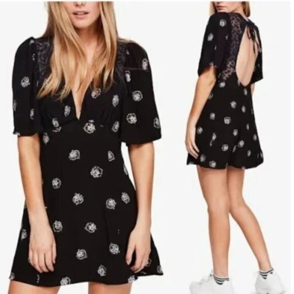 Free People Mockingbird Embroidered Mesh Dress. 0